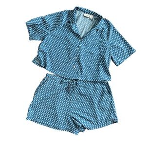 Haute Hippie Blue Patterned Pajama Set